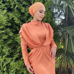 Мусульманская Последняя Мода Дубай Турция длинная Макси абайя Женская одежда для вечеринки Обнаженная абайя мусульманские костюмы вечерние платья