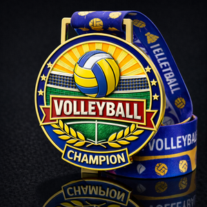 Medallas y Trofeos Deportivos Personalizados al por Mayor de Fábrica, de Aleación de Zinc, Dorados, para Balonmano, Voleibol y Bádminton - Product Image 2