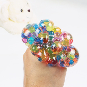 New Children's Toy Colorful Bead Grape <b>Ball</b> Vent <b>Squeeze</b> Decompression Toys Stress Relief Mesh Squishy <b>Ball</b> - Product Image 2