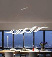 Lustre de plafond LED moderne, luminaire suspendu en aluminium, 60W, LED dimmable, pour salle à manger
