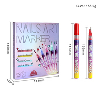 Marque privée GP, stylo marqueur pour ongles en acrylique imperméable, peinture 3D, graffiti, beauté des ongles, pointe plate, longue durée, séchage rapide