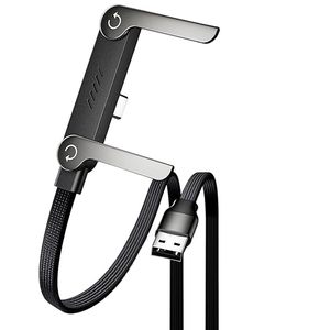 Cavo di ricarica 4 in <span class=keywords><strong>1</strong></span> da 240W, cavo multi-caricatore con supporto pieghevole integrato per telefono, 90 °   Supporto Regolabile con Design a Gomito - Product Image 1