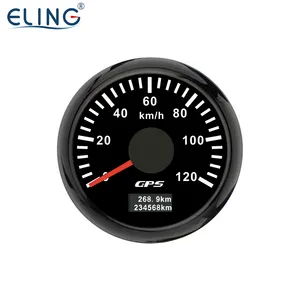 ELING 52mm (2 '') Compteur de vitesse GPS 200 KM/H Jauge avec tripmètre Kilométrage total avec rétro-éclairage 7 couleurs pour