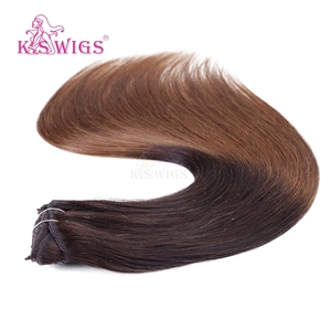 Extensions de cheveux à clips KSWIGS, directement de l'usine, 100% cheveux humains vierges Remy, cuticules alignées, pour la vente en gros aux salons. - Product Image 5
