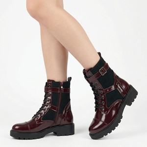 <span class=keywords><strong>Stivali</strong></span> <span class=keywords><strong>Neri</strong></span> in PU con Tacco Basso per Donna, Stivaletti alla Moda per Signore - Product Image 2
