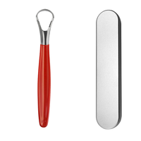 Grattoir à Langue en Acier Inoxydable Revêtu de Plastique, Brosse à Poignée Caoutchoutée, Nettoyage Efficace, Soin Bucco-dentaire, Option Logo Personnalisé