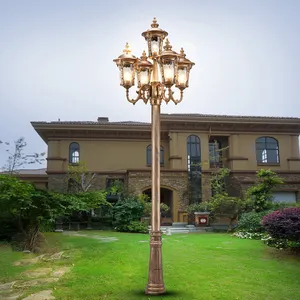 Vintage Bollard Lights Antique Street Lamp Post Pole Column Aluminium Outdoor Waterproof LED Solar Garden Lighting