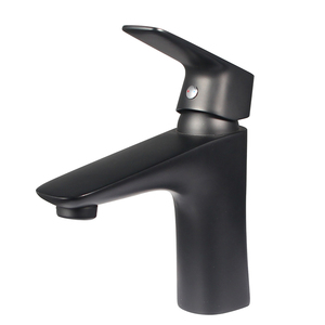 Rubinetto Monocomando Moderno TIEMA <span class=keywords><strong>per</strong></span> Lavabo in Ceramica, Miscelatore Nero <span class=keywords><strong>per</strong></span> <span class=keywords><strong>Bagno</strong></span>, Montaggio su Piano, in Ottone Lucido - Product Image 2