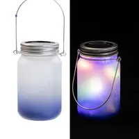 Gradient Frosted Glass Sublimation Fairy Mason Jar with LED