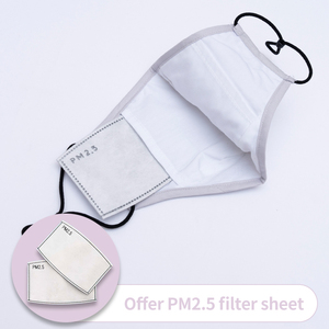 Masker Wajah warna dapat dipakai ulang, harga grosir masker wajah katun 100% harga rendah masker wajah hitam putih tali telinga - Product Image 3