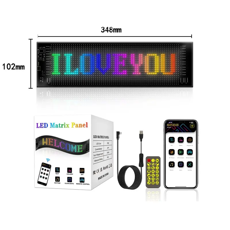 USB 5V pubblicità LED segnaletica flessibile USB 5V auto signage Bluetooth app controlli LED matrice Pixel pannello