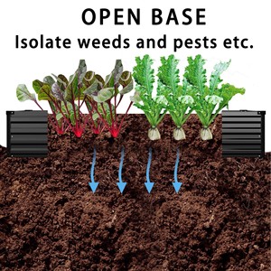 Bac à légumes surélevé galvanisé antirouille, <span class=keywords><strong>jardinière</strong></span> métallique détachable <span class=keywords><strong>pour</strong></span> la plantation de légumes et de fleurs en extérieur - Product Image 5