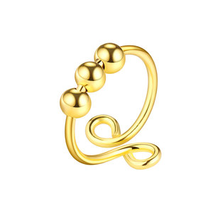 Anillos Antiestrés Giratorios Multidiseño al por Mayor, Ajustables, con Zirconia Engastada, de Cobre Chapado en Oro, Joyería Inalterable para Mujer - Product Image 5