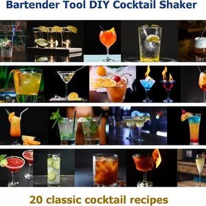 CAMOL Edelstahl/Glas Boston Shaker Martini Bar Cocktail Shaker Barkeeper Schütteln Metall dosen Getränke mischer 450ml 750ml