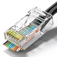 Konektor Jaringan Modular RJ45 Cat6 8P8C GIET, Kepala Kristal Ethernet untuk Kabel Patch LAN, Konektor UTP
