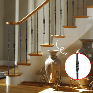 Estilo moderno, 10 Uds., balaustres de hierro de un solo nudillo, Barandilla de escalera de seguridad de hierro forjado negro satinado hueco, Material de acero inoxidable - Product Image 3