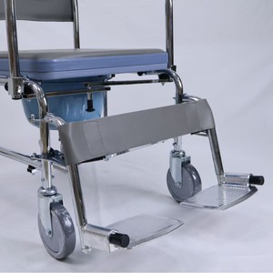 Four-Wheel Functional <b>Commode</b> <b>Chair</b> Aluminum Alloy Lightweight With Toilet For Elderly And Disabled - Product Image 1