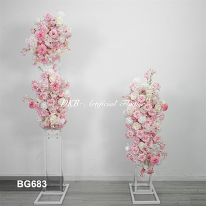 Arreglo de Flores Artificiales al por Mayor, Fondo de Flores de Seda Rosa para Decoración de Escenarios de Bodas y Fiestas - Product Image 2