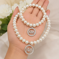 Nouveau Collier de Perles Lettres Grecques Iota Phi Lambda pour Sororité, Vente en Gros Usine, Bijoux de Service Féminin 1929 pour Cadeau de Fête