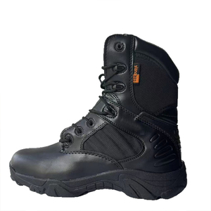 Bottes tactiques en cuir noir TSB10 pour hommes, vente en gros, chaussures d'extérieur, bottes de jungle Triangle pour revendeurs - Product Image 1