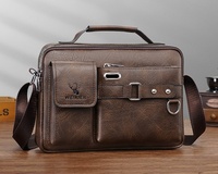 Sac à bandoulière pour homme en cuir PU, commercial et portable, sacoche homme – Grande Vente