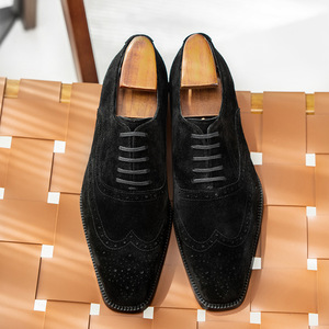 Chaussures habillées Oxford à bout pointu en faux daim violet, à lacets, couleur unie, style professionnel, toutes saisons, semelle extérieure en caoutchouc, livraison directe - Product Image 5