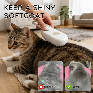 Pettine per Animali Domestici 3-in-1 con Funzione di Pulizia, Massaggio e Spray a Vapore, Impugnatura Ergonomica per Facile Districatura, per Gatti e Cani - Product Image 2