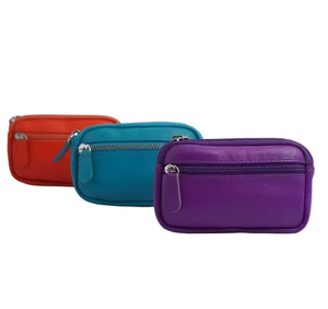 Sac à main miniature de luxe fait main pour femme, étui à clés en cuir véritable coloré personnalisé, fermeture éclair, portefeuille élégant et tendance - Product Image 2