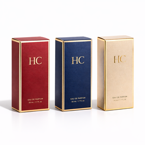 Custom Folding Carton Perfume Box with Hot Foil Stamping and Custom Window Cutout for Retail Gift Packaging - Product Image 1