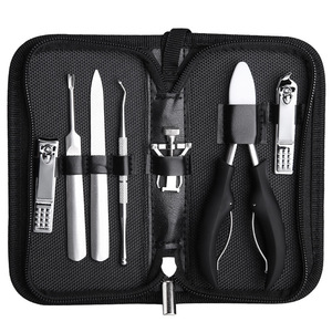 Kit professionnel de correction des ongles incarnés 7 pièces, ensemble de pédicure avec pince à bec d'aigle, repousse-cuticules et lime à ongles - Product Image 1