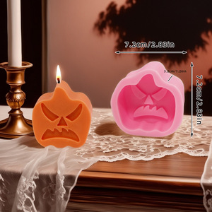Halloween Pumpkin Candle Mold Diy Baking Soap Cake Mold Customizable Shape White Pink Gray Green Transparent - Product Image 2