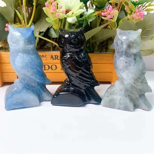 Hot Sale Wholesale Natural healing stone crystal crafts hand-carved owl for decoration