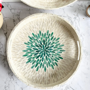 ถาดเสิร์ฟไข่มุกแม่ลูกแพร์ทำมือหรูหราใช้ตกแต่งแบบฝังมุกอเนกประสงค์ของขวัญบนโต๊ะรับประทานอาหารในห้องครัว - Product Image 1