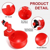Tasse à eau écologique automatique Abreuvoir Bol Kit pour Poulets Canards Cailles pour Ferme Coop Volaille Abreuvoir Eau Potable Mangeoire