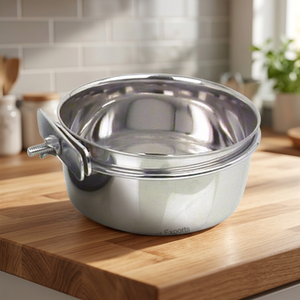 Stainless Steel Sustainable Eco-Friendly Mayur Exports Model 2045 Coop Cup Clamp Durable Feeding Bowl for Birds Dogs <b>Cats</b> Small - Product Image 3