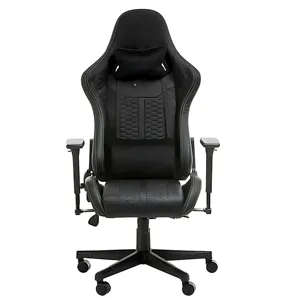 Cadeira giratória ergonômica ajustável para jogos de computador, cadeira de couro pu vermelha preta personalizada China, novidade