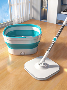 Serpillère rotative avec seau grande capacité pour nettoyage humide et sec, nouvelle arrivée, gain de temps, pliable, 360° °   Nettoyeur à serpillière rotative - Product Image 2