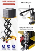 Troli Meja Angkat Hidrolik Manual Struktur Double Scissor Heavy Duty untuk Bengkel
