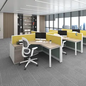 שולחן משרדי מודרני תא תחנת עבודה מודולרי 4 6 מושבים שולחן עבודה פתוח תחנות עבודה לצוות עם OEM ODM משלוח מהיר