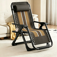 Fauteuil inclinable portable en acier inoxydable avec repose-pieds épaissi, chaise lune réglable multi-positions en tissu Oxford pour la plage et l'extérieur