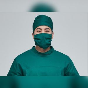 Bata de Médico de Algodón Transpirable, Ropa para Pacientes, Bata Quirúrgica Reutilizable con Puños Acanalados, Ropa de Aislamiento para Médicos - Product Image 2