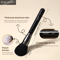 Ensemble de pinceaux de maquillage de luxe professionnel EMF 18 pièces, micro-fibre cristalline, virole en aluminium épaissie, logo personnalisé, qualité supérieure