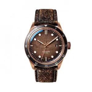OEM yüksek kaliteli HF lüks moda süper parlak reloj erkekler vintage bronz saatler yüksek kaliteli erkek saatler