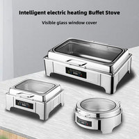 Ensembles de chauffe-buffets et de chauffe-buffets électriques en acier inoxydable 9L chauffe-plats pour les hôtels de buffet de mariage servant de la nourriture