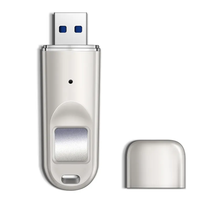 Keamanan Biometrik Sidik Jari Dienkripsi Flash Drive 32GB Hingga 128 GB Max USB Flash Drive 32G Kecepatan Tinggi pengenalan Sidik Jari ID
