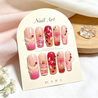 24 faux ongles à presser, forme cercueil, rose French, motif étoile de mer magenta, avec lime à ongles, vente en gros et dropshipping