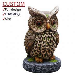 Figurines d'hiboux miniatures personnalisées en résine, petite statue d'oiseau pour la décoration de jardin féerique, micro-paysage, ornement de pot de <span class=keywords><strong>plantes</strong></span> succulentes - Product Image 2