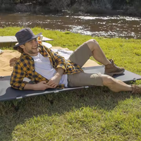 Lit de camping pliable ultraléger et compact en aluminium et tissu Oxford pour l'extérieur, idéal pour les voyages (OEM)