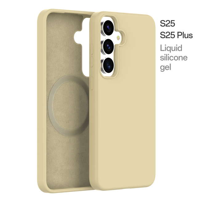 Soonleader Wireless Charging Silicone Cell Phone Cases Shockproof Magnetic Silicone Phone Cover for Samsung S25
