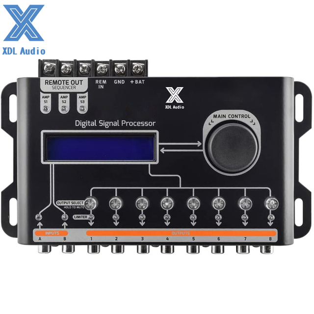 Digital Signal Processor DSP-2.8X Hi-Volt PRE AMP 10 Digital Crossover Filters 8-Way Independent Output Parametric EQ Limiter